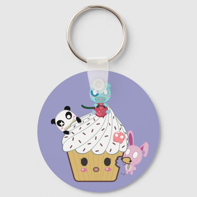 Porte-clés Attaque à la cupcake ! (>_<) (Recto)