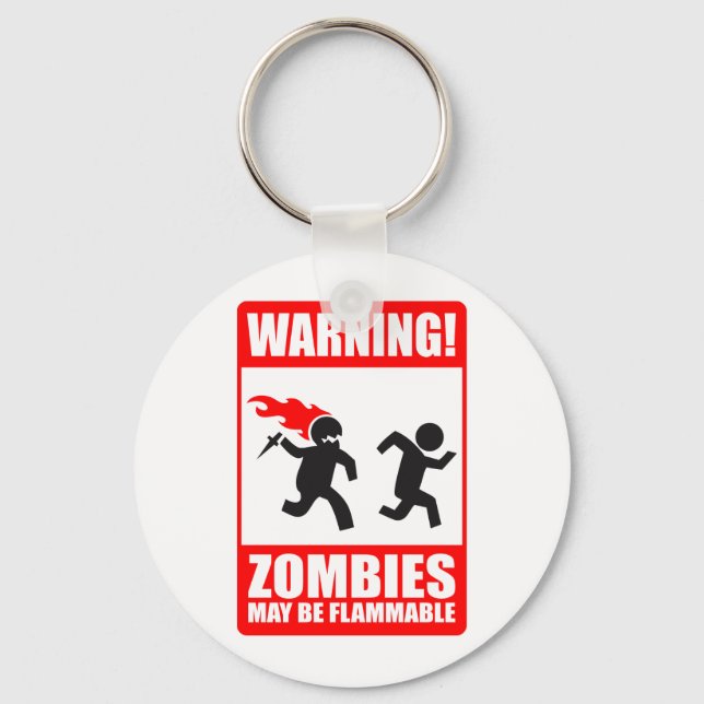 Porte-clés Attention! Les zombies peuvent être des Porte - cl (Recto)