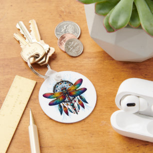 Porte-clés Attrape-rêves Dragonfly Psychédélique Coloré Bohèm