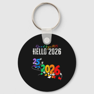 Porte-clés Au revoir 2025 Bonjour 2026 Dessin Animé Drôle Nou
