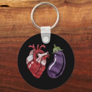 Porte-clés Aubergine d'amour humour gay fier LGBTQ drôle