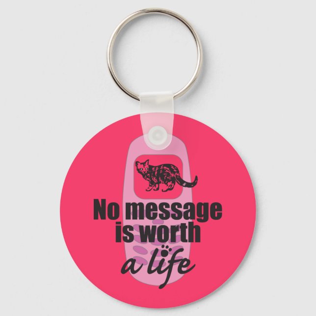 Porte-clés Aucun message vaut la vie (Recto)