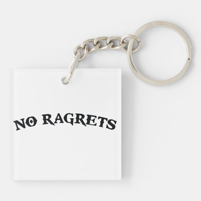 Porte-clés Aucun tatouage de regrets de Ragrets Mispelled (Dos)