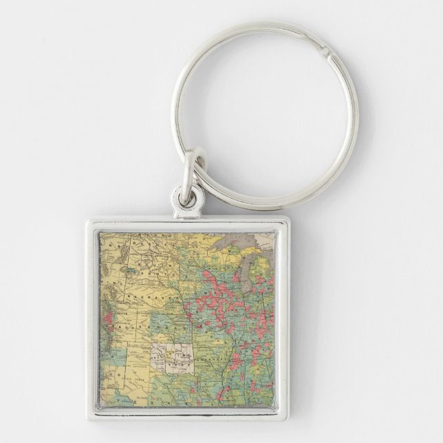 Porte-clés Augmentation de la population des États-Unis, 1880 (Devant)
