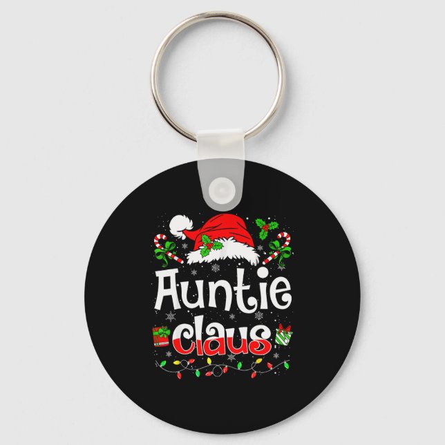 Porte-clés Auntie Claus Shirt Christmas Lights Pajama Family  (Recto)