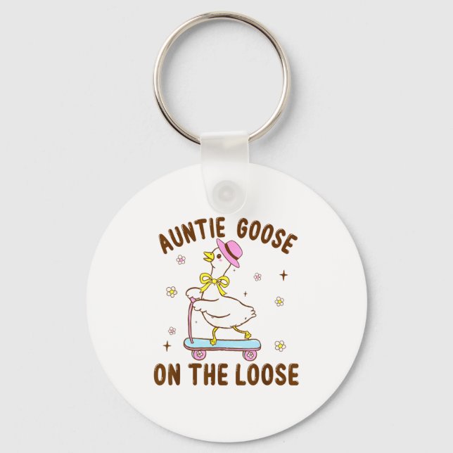 Porte-clés Auntie Goose On The Loose Funny Birthday Matching  (Recto)