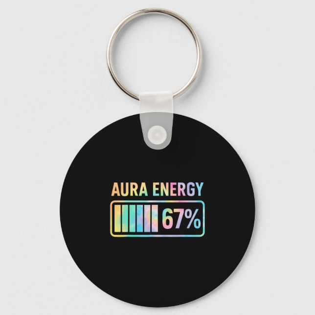 Porte-clés Aura Energy 67 Funny Six Seven Meme Gen Alpha Slan (Recto)