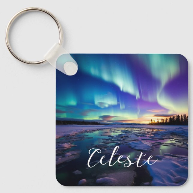 Porte-clés Aurora Borealis Iridescendant Twilight (Recto)