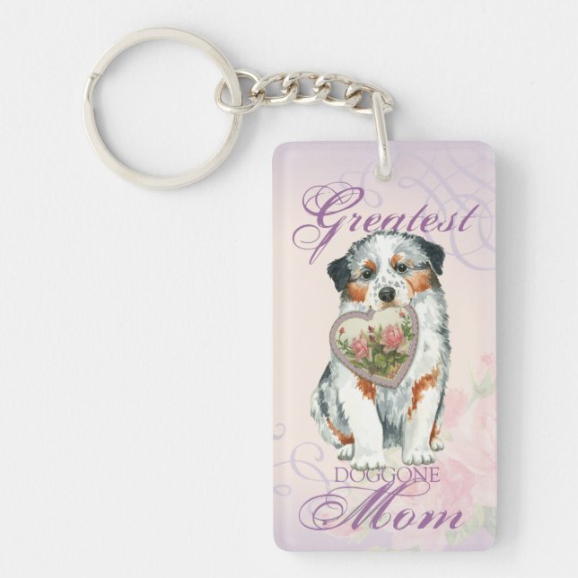 Porte-clés Aussie Heart Mom (Devant)