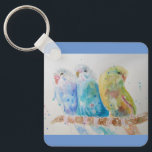 Porte-clés Australian Birds Budgie Watercolor Art Key Ring<br><div class="desc">Australian Birds Budgie Watercolor Art Key Ring. This glorious keyring would make a great gift for anyone. Designed by me from one of my original macaw watercolors. Especially lovely to have such a useful bright and happy gift!</div>
