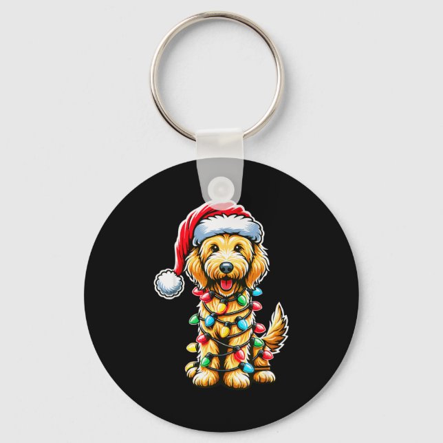 Porte-clés Australian Labradoodle Christmas Tree Xmas Santa L (Recto)