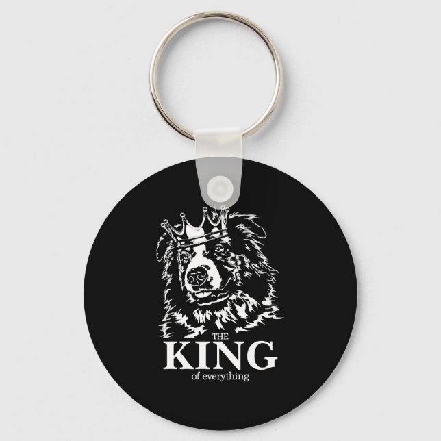 Porte-clés Australian Shepherd King of Everything chien papa (Recto)