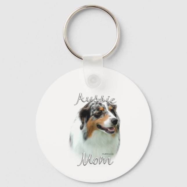 Porte-clés Australian Shepherd Mom 2 (Recto)