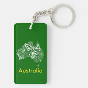 Porte-clés Australie Carte Aussie Aussie Aussie Oi Oi Oi