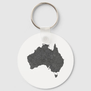 Porte-clés Australie Carte Design avec des frontières cachées