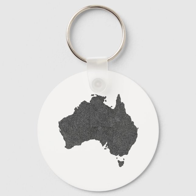 Porte-clés Australie Carte Design avec des frontières cachées (Recto)