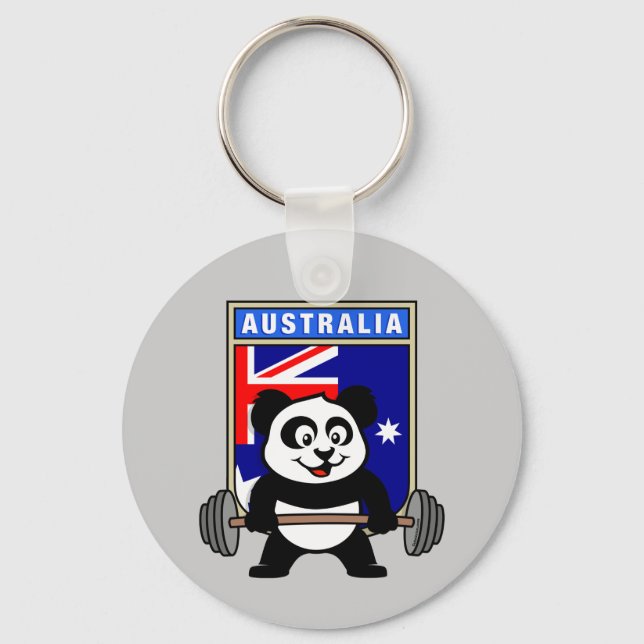 Porte-clés Australie Panda haltérophile (Recto)