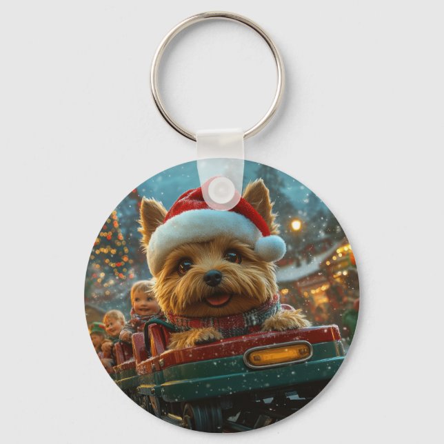 Porte-clés Australie Terrier Dog Roller Dessous de verre Noël (Recto)