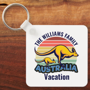 Porte-clés Australie Voyage Cute Kangaroo Sunset Custom