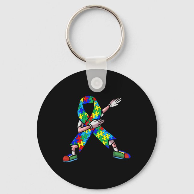 Porte-clés Autism Aware Kids Dabbing Puzzle Piece Love Da (Recto)