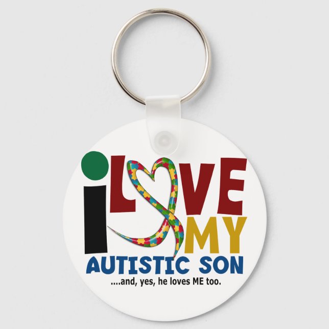 Porte-clés AUTISM I Love My Autistic Son 2 (Recto)