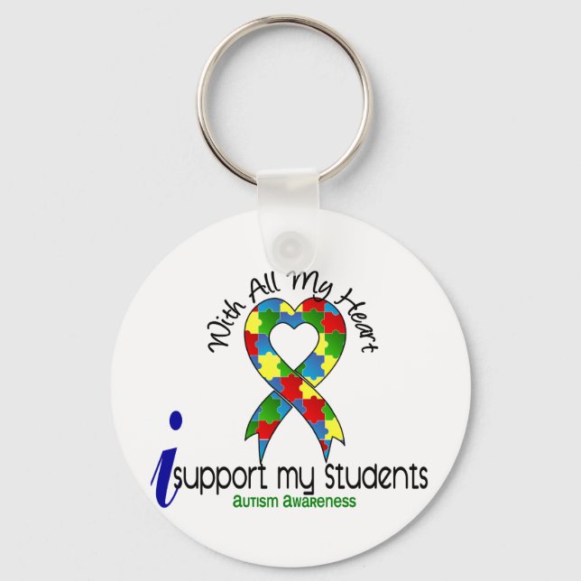 Porte-clés Autism I Support My Students (Recto)