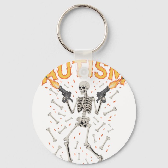 Porte-clés Autism Skeleton Funny Oddly Specific Meme Autistic (Recto)