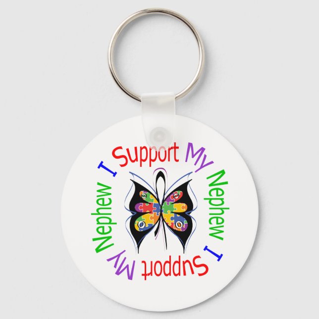 Porte-clés Autisme Je soutiens Mon Nephew (Recto)