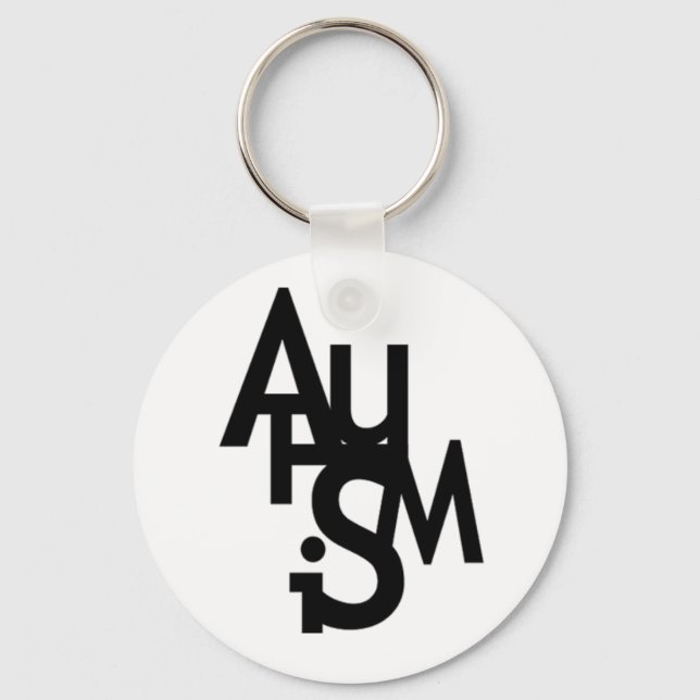 Porte-clés Autisme (Lettres Jumblées) (Recto)