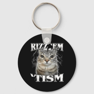 Porte-clés Autisme Rizz Em avec le mème Tism Autistique Ridic