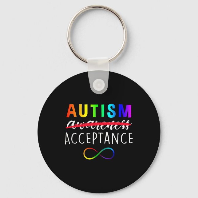 Porte-clés Autisme - Rouge au lieu - Acceptation Non Conscien (Recto)