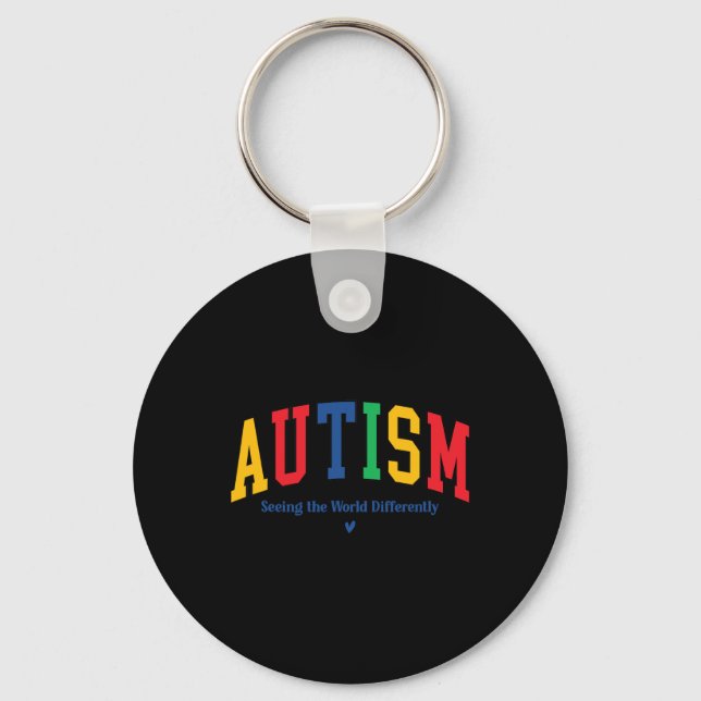 Porte-clés Autisme Voir le monde différemment Sensibilisation (Recto)