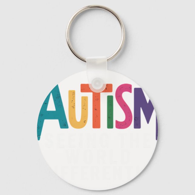 Porte-clés Autisme Voir le monde différemment Soutenir l'auti (Recto)