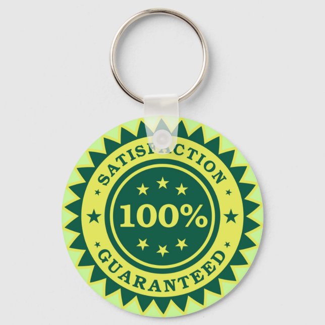 Porte-clés Autocollant 100% de satisfaction garantie (Recto)