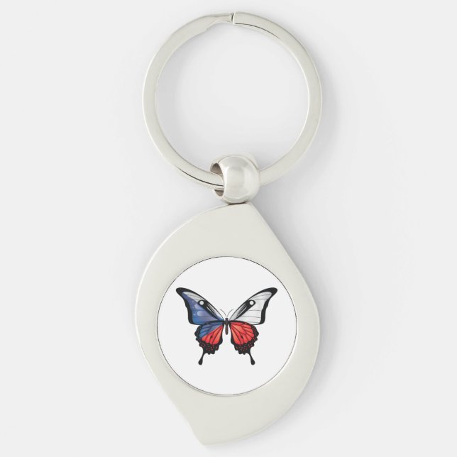 Porte-clés Autocollant de drapeau de papillon Swallowtail tch (Devant)