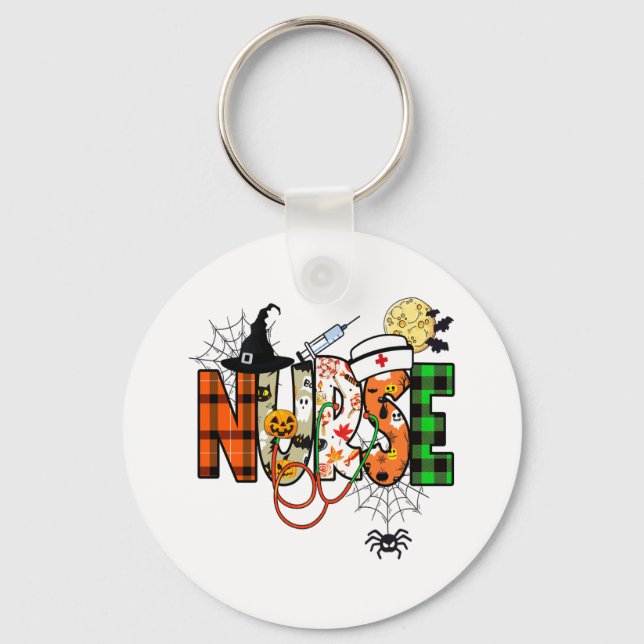 Porte-clés Autocollant de l'infirmière d'Halloween (Recto)