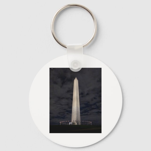 Porte-clés Autocollant Monument Washington la nuit  (Recto)