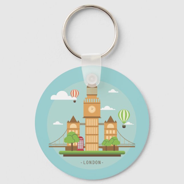 Porte-clés Autocollants de monuments de Londres Angleterre (Recto)