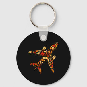 Porte-clés Automne Citrouille Automne Automne Avion Thanksgiv