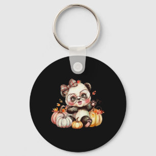 Porte-clés Automne Citrouille mignonne Panda Bear Automne Aut