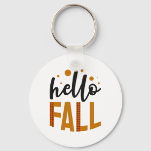 Porte-clés Automne Noir & Orange Bonjour Automne Imprimer
