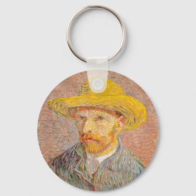 Porte-clés Autoportrait de Vincent Van Gogh avec chapeau de p (Recto)