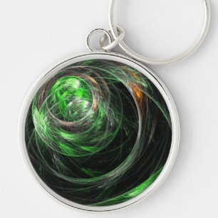 Porte-clés Autour du monde Vert Abstrait Art Petit