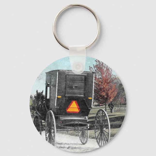 Porte-clés Autumn Amish Buggy (Recto)