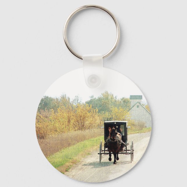 Porte-clés Autumn Amish Horse and Buggy (Recto)
