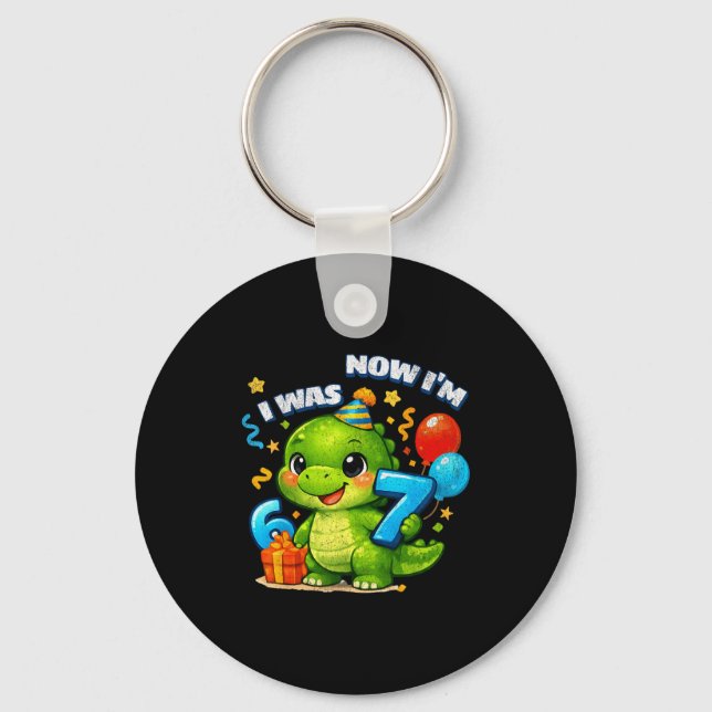 Porte-clés Avait six sept dinosaure 67 mème 7e anniversaire g (Recto)