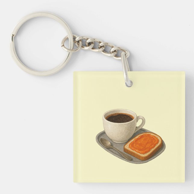 Porte-clés avec café et toast (Devant)
