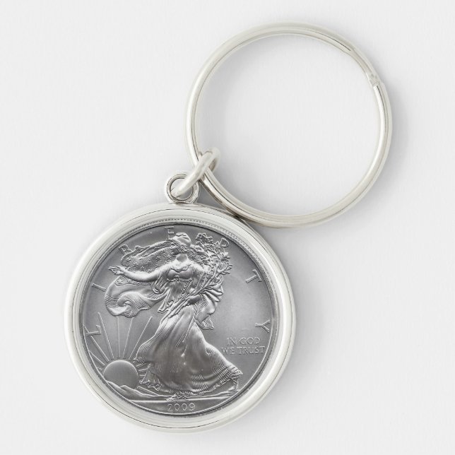 Porte-clés avec design de pièce Am Eagle (Devant)