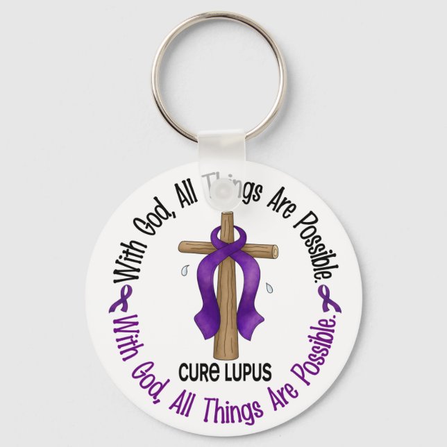 Porte-clés AVEC DIEU CROIX Lupus T-shirts & cadeaux (Recto)