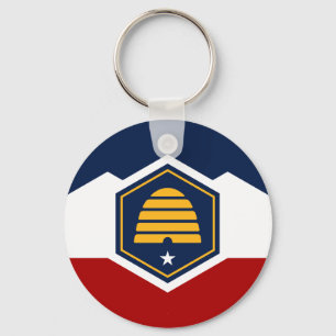 Porte-clés avec drapeau de l'Utah, États-Unis